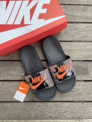 Loui_s Vuitton X Nike Benassi JDI Slides Orange