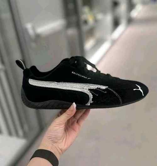 Pumaa. x Balenciaga Speedcat Suede Distressed BLACK - Image 2