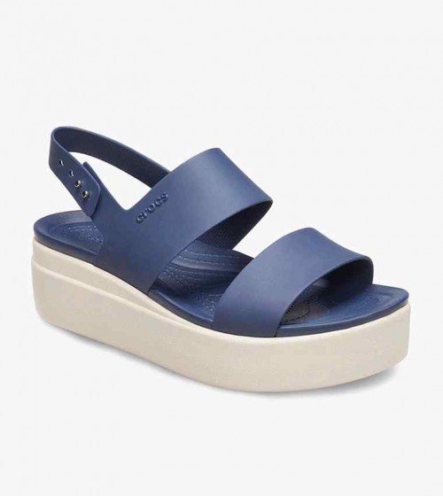 Crocss Brooklyn Slingback Low Wedge Sandals For Her Navy - Image 2